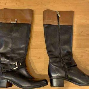 Size 5 Bandolino Brown/Black Leather Riding Boot